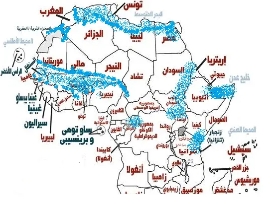 خريطة انتشار الكوبرا المصرية